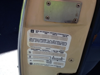 1982 Cadillac Convertible - Manufacturer Label.JPG